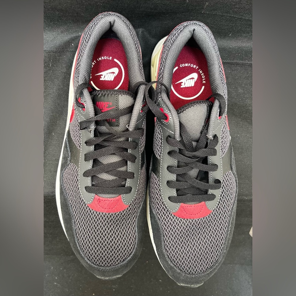 Nike Air Max SYSTM Black/Team Red/Anthr Men's Sneakers Size 11.5 Preowned - Picture 7 of 9